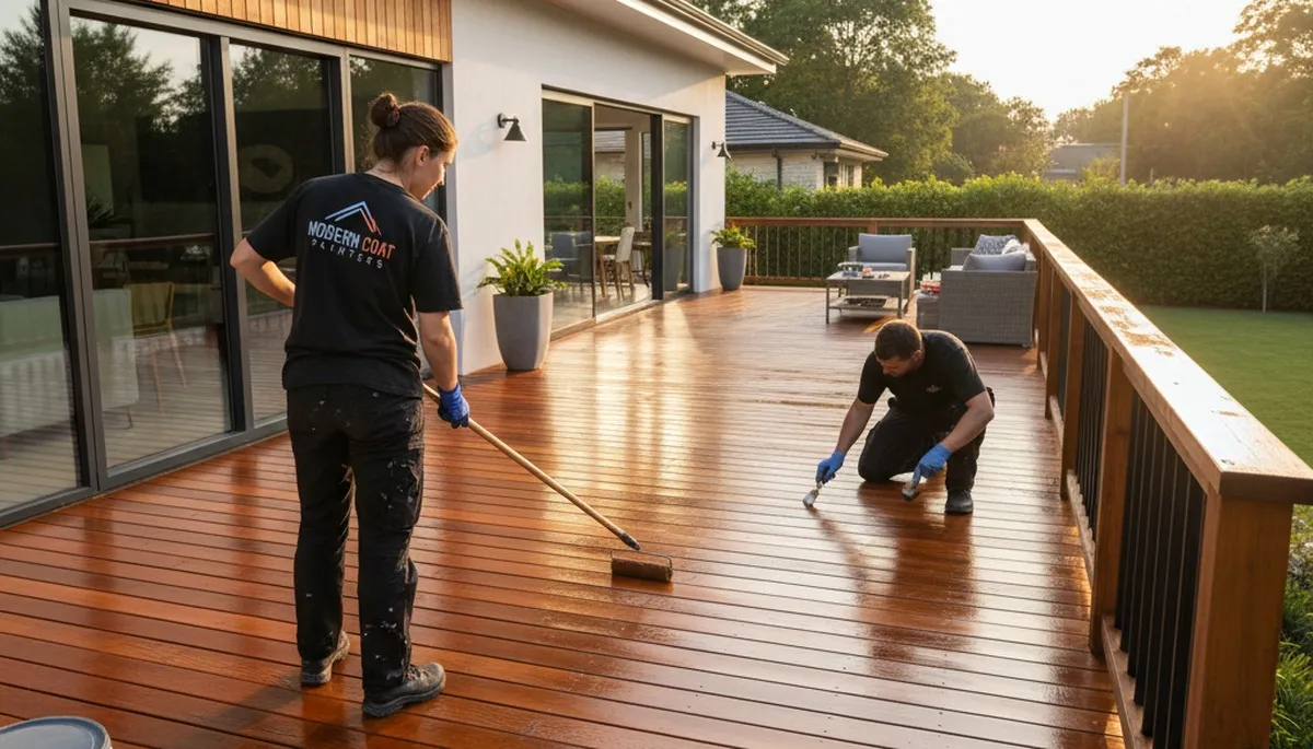Professional deck staining service in Duluth, MN protecting wood from lake moisture and winter damage