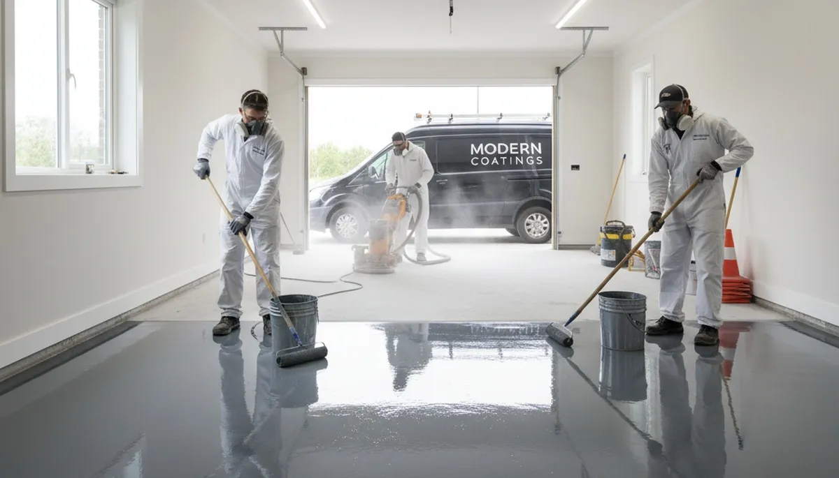 Professional epoxy garage floor coating in Duluth MN by expert house painters for lasting durability