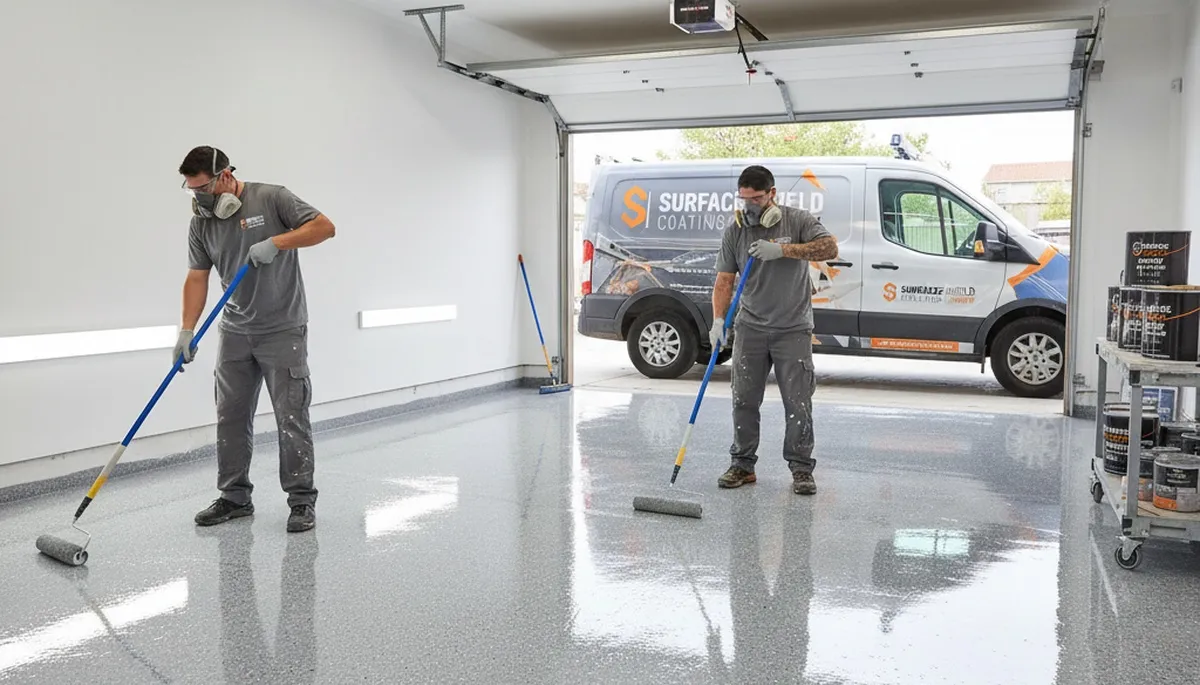 Professional epoxy garage floor coating in Duluth MN with durable finish for winter protection