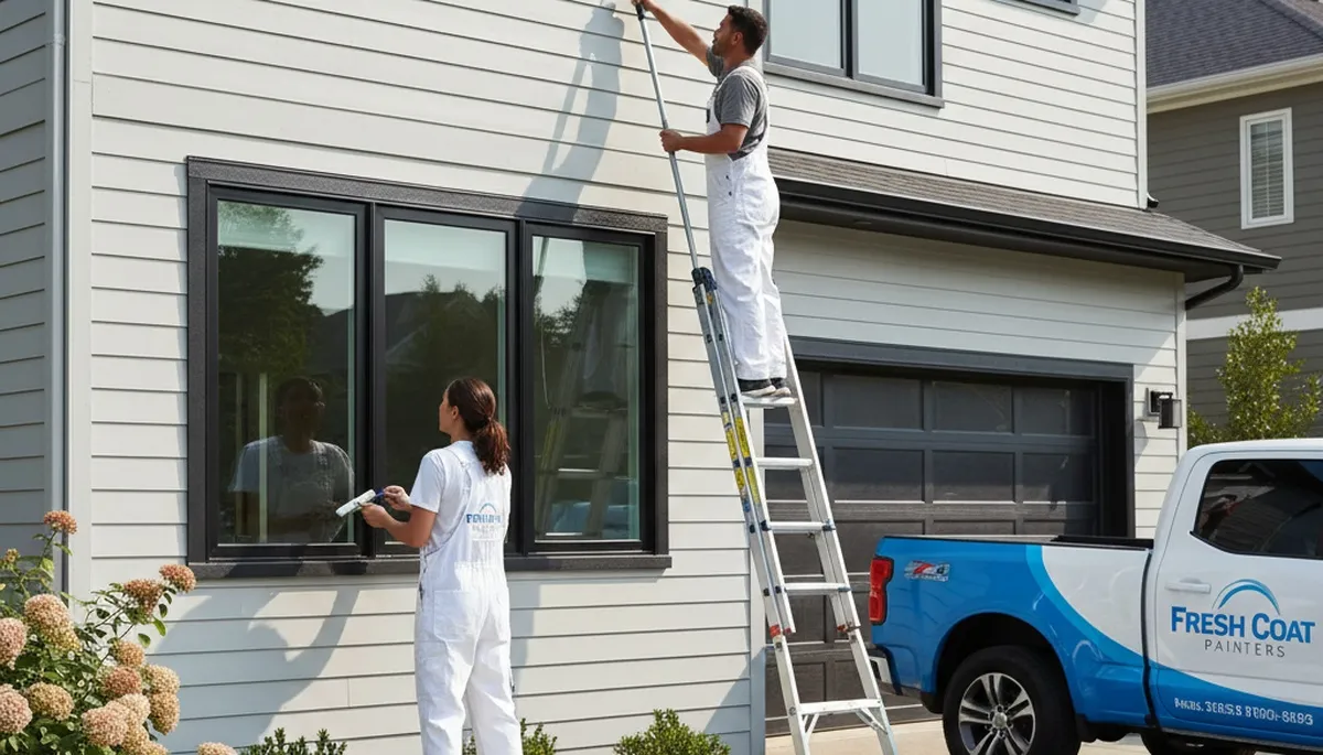 Professional siding painting on Duluth MN home exterior by expert house painters