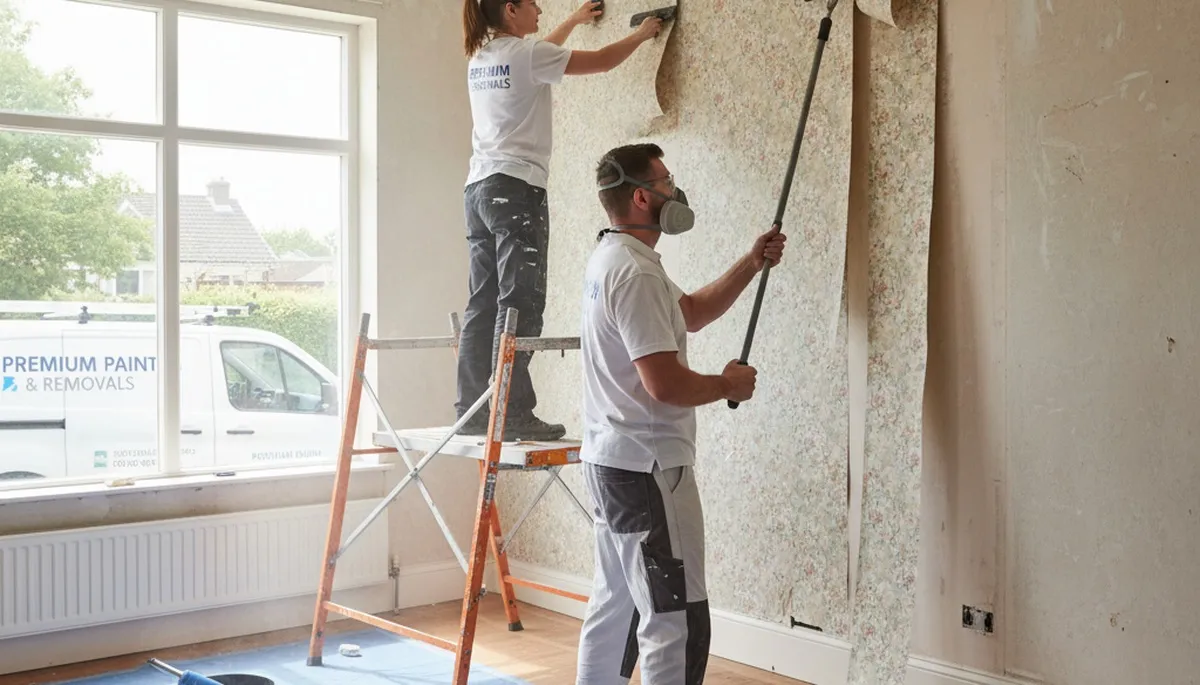 Professional wallpaper removal service in Duluth, MN preparing interior walls for fresh paint